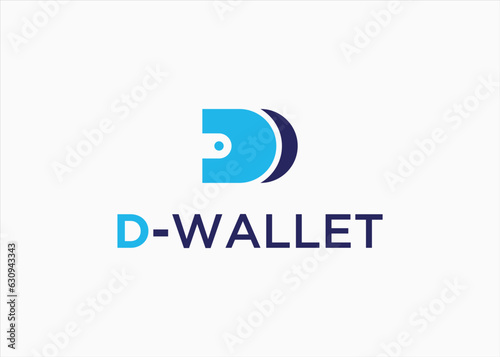 Initial D with wallet logo design vector silhouette illustration