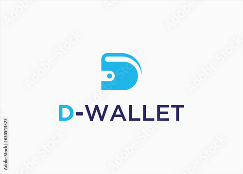 Initial D with wallet logo design vector silhouette illustration