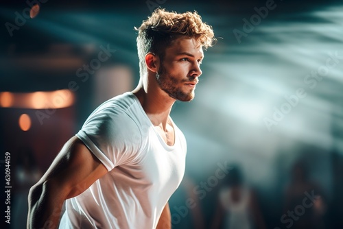 Young Caucasian attractive man exercising in the gym © Pajaros Volando
