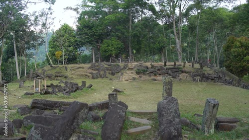 Megalithic sites Gunung Padang, Cianjur, West Java, Indonesia photo