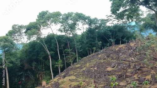 Areal view Megalithic sites Gunung Padang, Cianjur, West Java, Indonesia photo