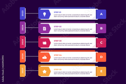 Infographic steps business design layout