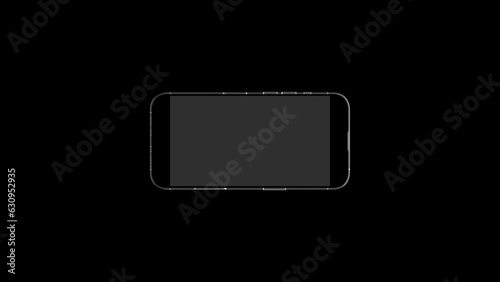 Rotate Your Phone Animation Intro Video on the Black Background