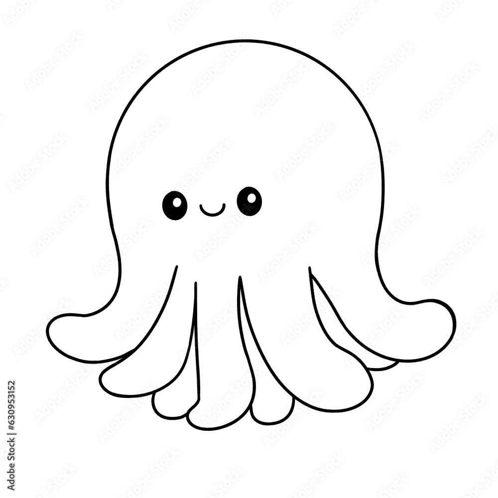 octopus coloring line