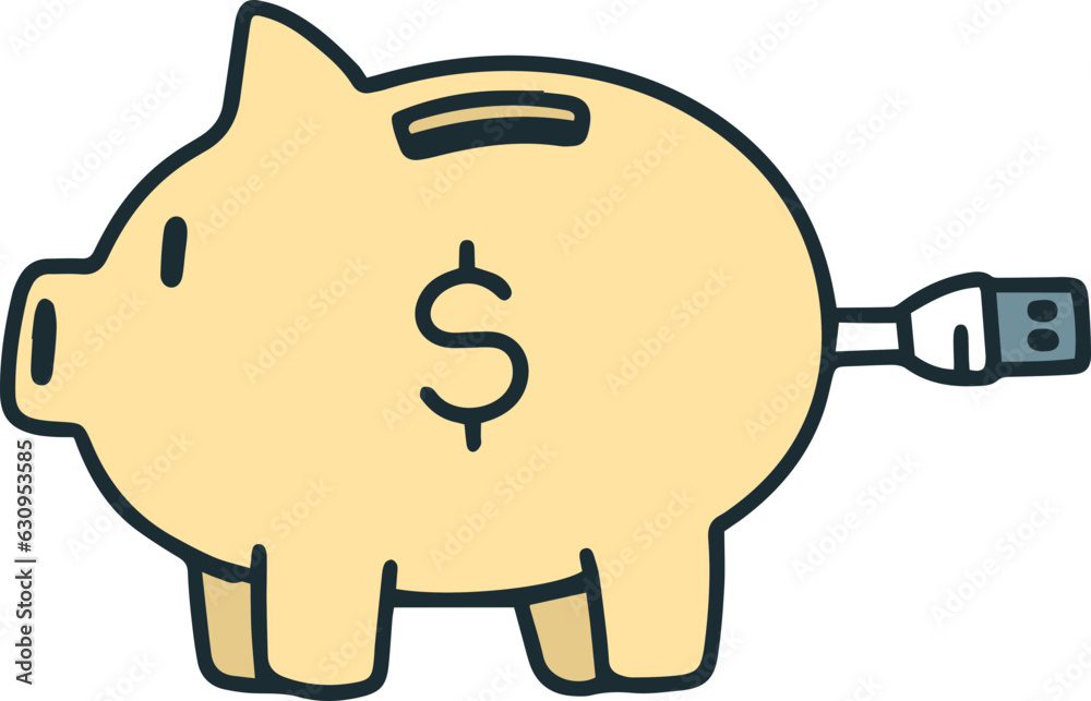 Fintech Icon Illustration with Hand drawn style Fintech Icon Illustration with Hand drawn style