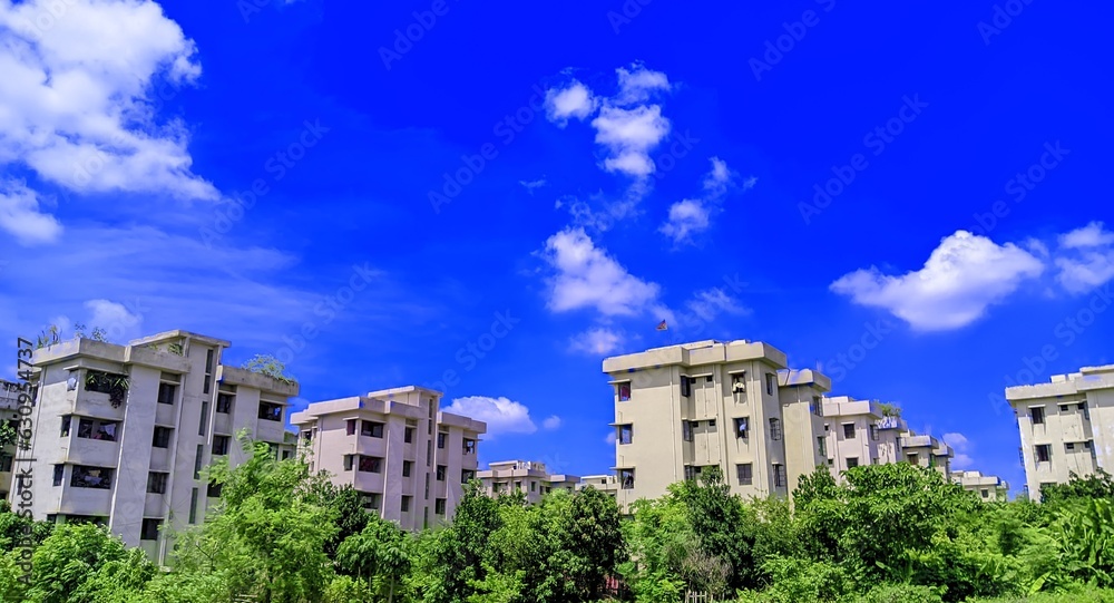 view of the town country, Building and forest view of the town country, Building and forest