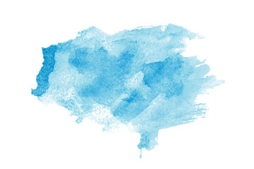 Light blue watercolor background. Artistic hand paint. Isolated on transparent background.