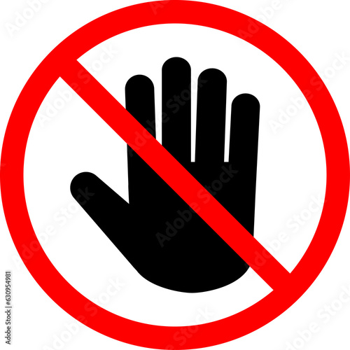 Obraz na plátně No entry, stop sign, do not touch icon