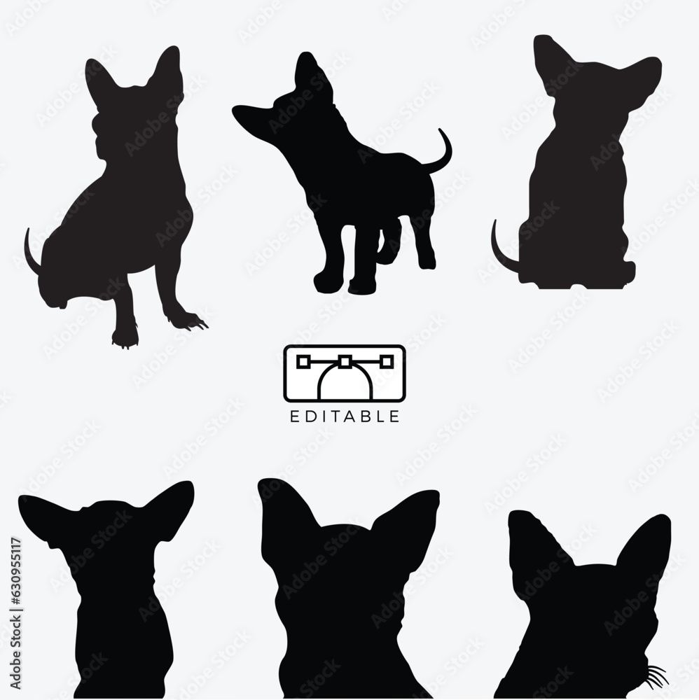 black silhouettes of dog