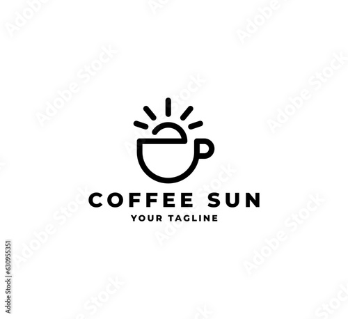 Coffee morning, coffee cafe logo illustration design template