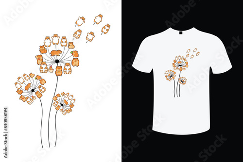 Hamster Vector Illustration Typography Vintage T-shirt Design Template