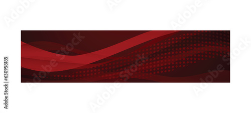 Red abstract wave and grunge halftone banner and poster isolated