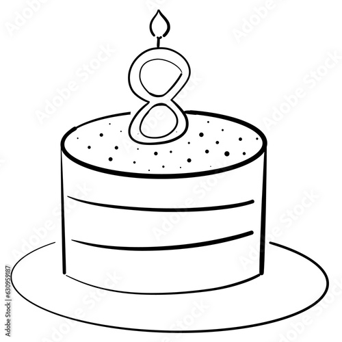 Artistic Line Cake Illustration