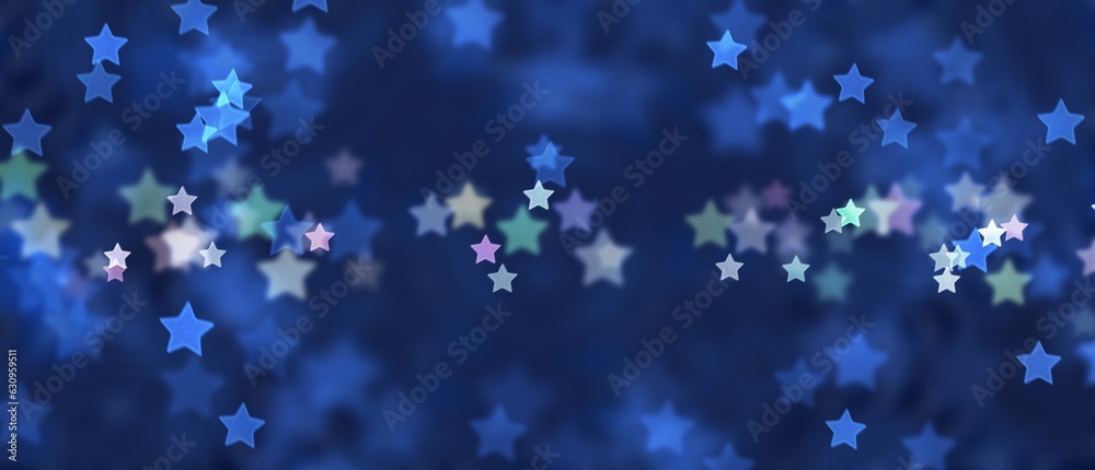 blue stars bokeh background illustration new quality universal colorful joyful stock image