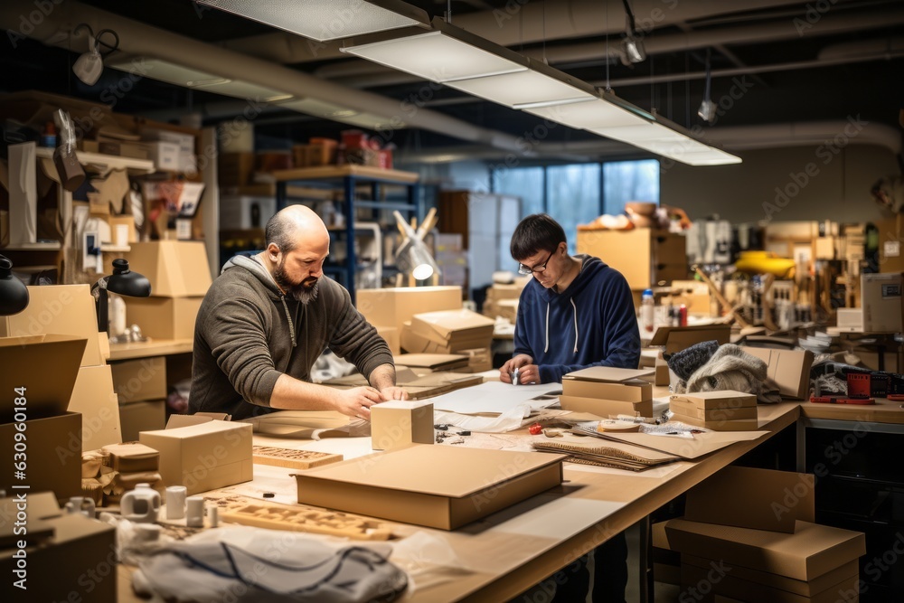 Cardboard Box Design Studio With Designer, Generative AI Cardboard Box Design Studio With Designer, Generative AI