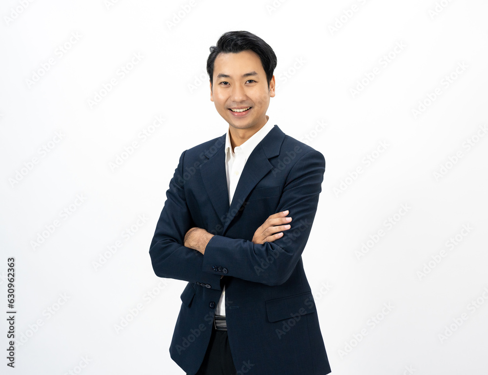 Portrait of Happy Young asian businessman on isolated white background. Handsome businessman in office suit uniform. Portrait of Happy Young asian businessman on isolated white background. Handsome businessman in office suit uniform.