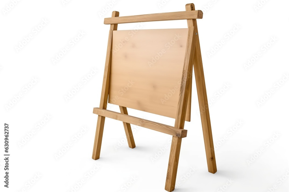 Wooden board on white background.