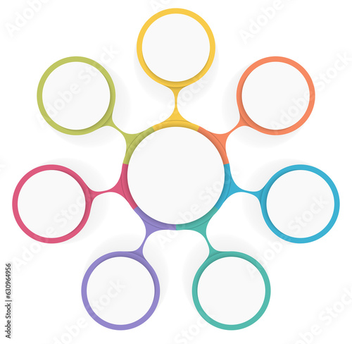 Circle diagram template with seven steps or options