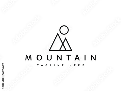 minimal mountain line logo design