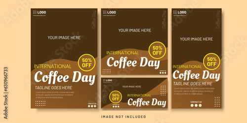 International Coffee Day Flyer and Social media Bundle Set