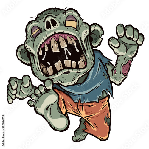 Vector illustration of Cartoon Zombie character
