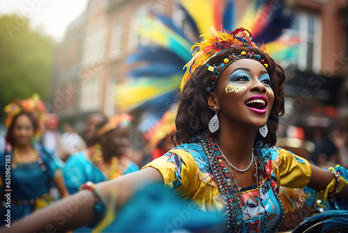 Colorful Street Parade with Traditional Dancers and Musicians