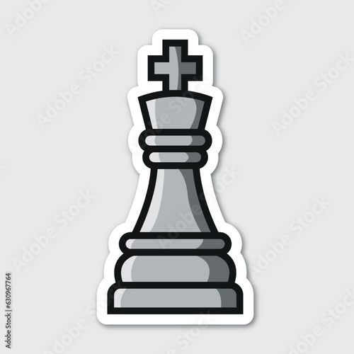 white king, editable cartoon style sticker vector