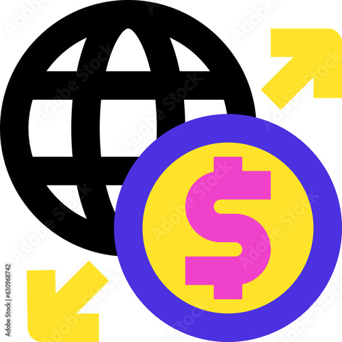 global financial flat icon