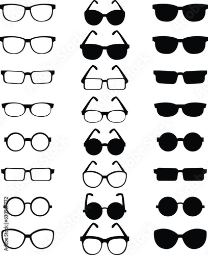set of sun glasses vector