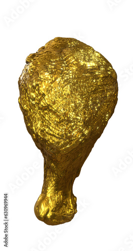 Chicken gold 3d rendering 