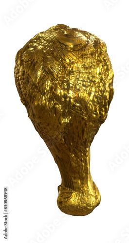 Chicken gold 3d rendering 