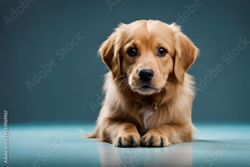 studio shot of a cute dog on an isolated background.AI generated