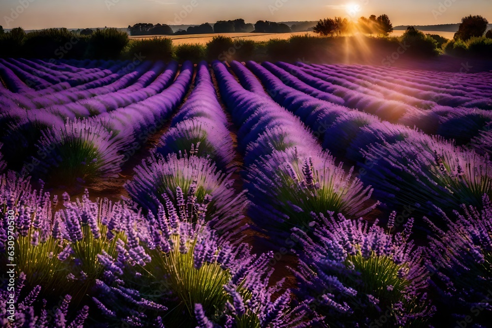 lavender field in region. AI-Generated