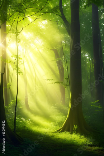 Morning in the Forest  Realistic View