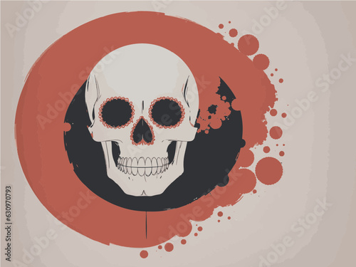 Calavera mexica vector día de muertos estilo acuarela