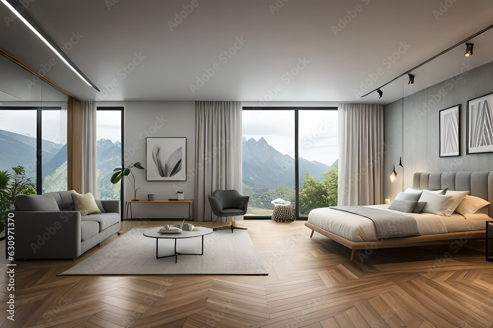 Fototapeta premium modern living room generated by AI