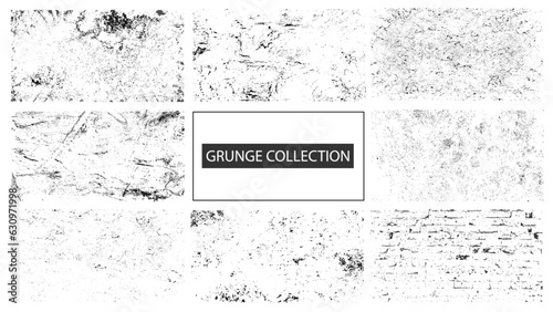 Set of grunge textures. Vector distress backgrounds.