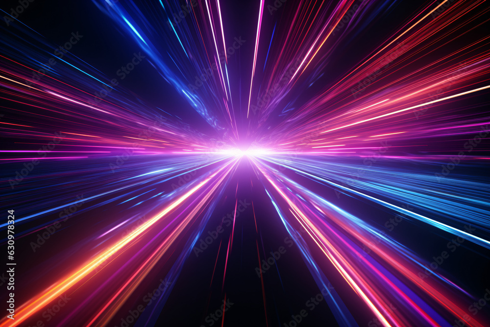 Colorful accelerated shuttle motion blur special effects with a sense of technology