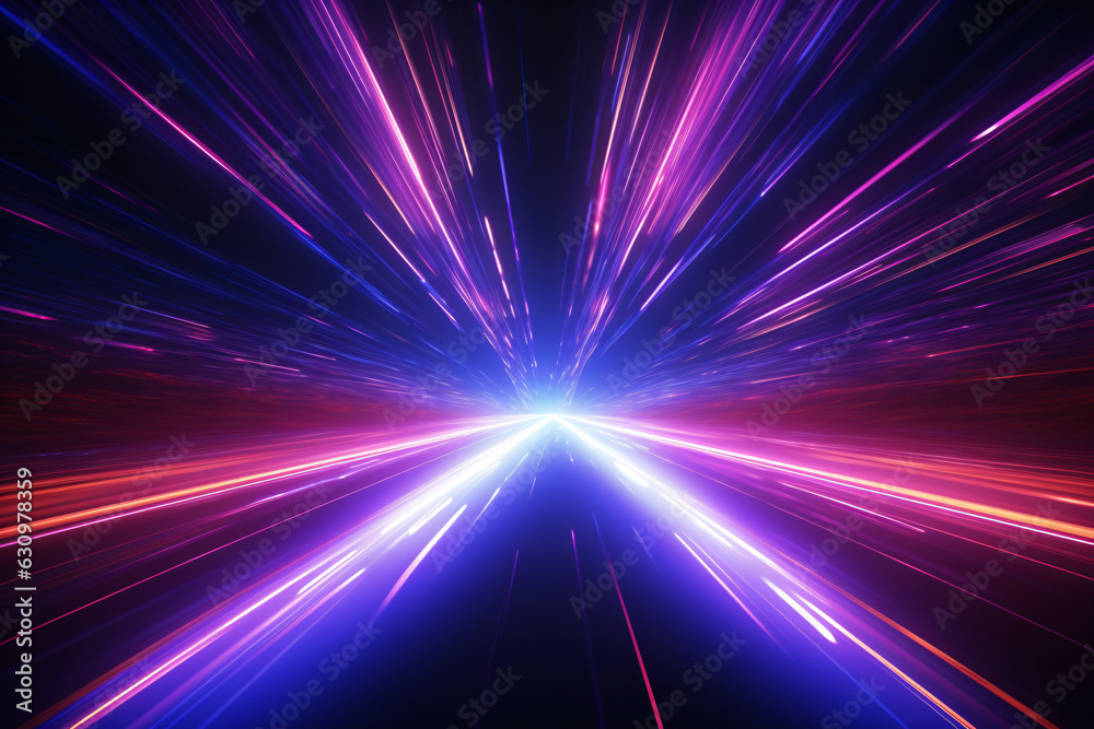 Fototapeta premium Colorful accelerated shuttle motion blur special effects with a sense of technology