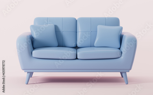 Blue sofa model, 3d rendering. © 婷婷 季