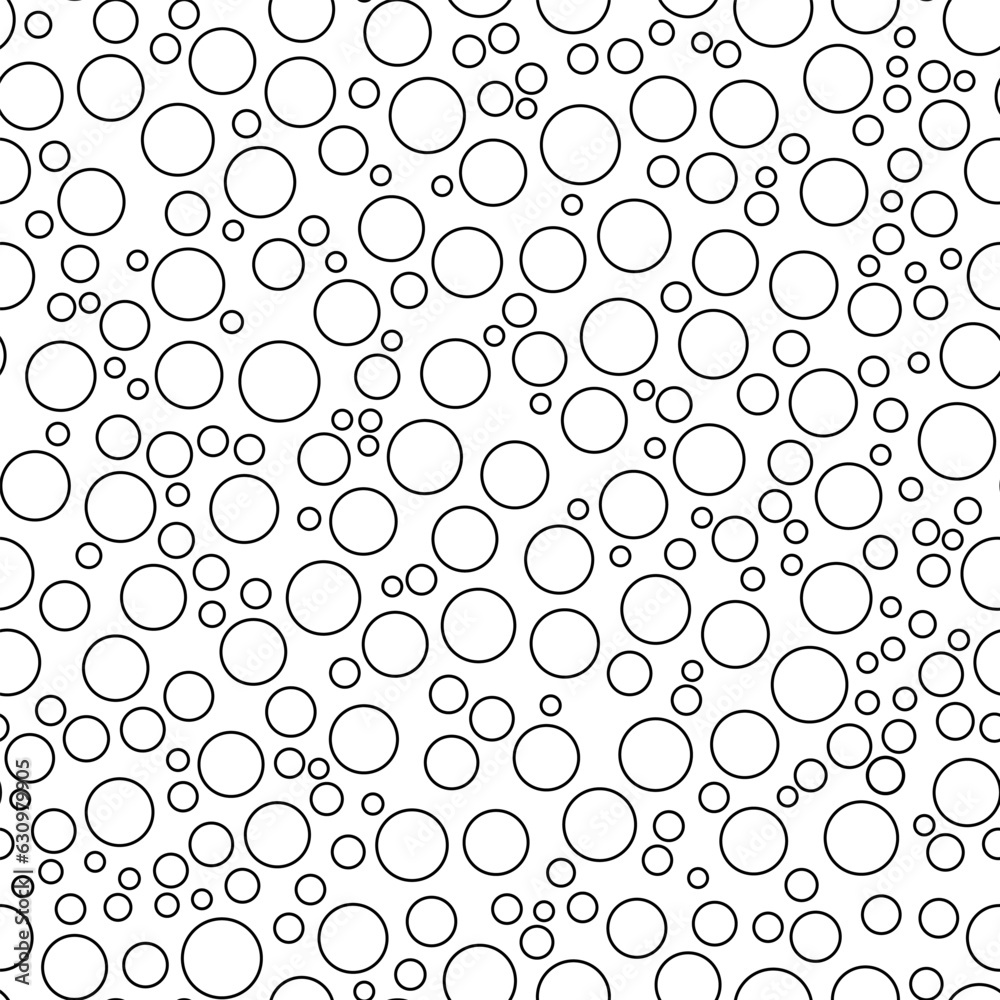 Air bubbles texture. Seamless vector pattern with circles of different