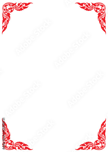 beautiful red thai pattern frame so beautiful