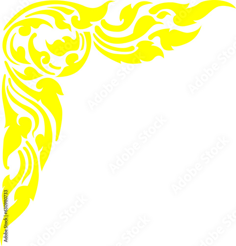 beautiful yellow thai pattern frame so beautiful