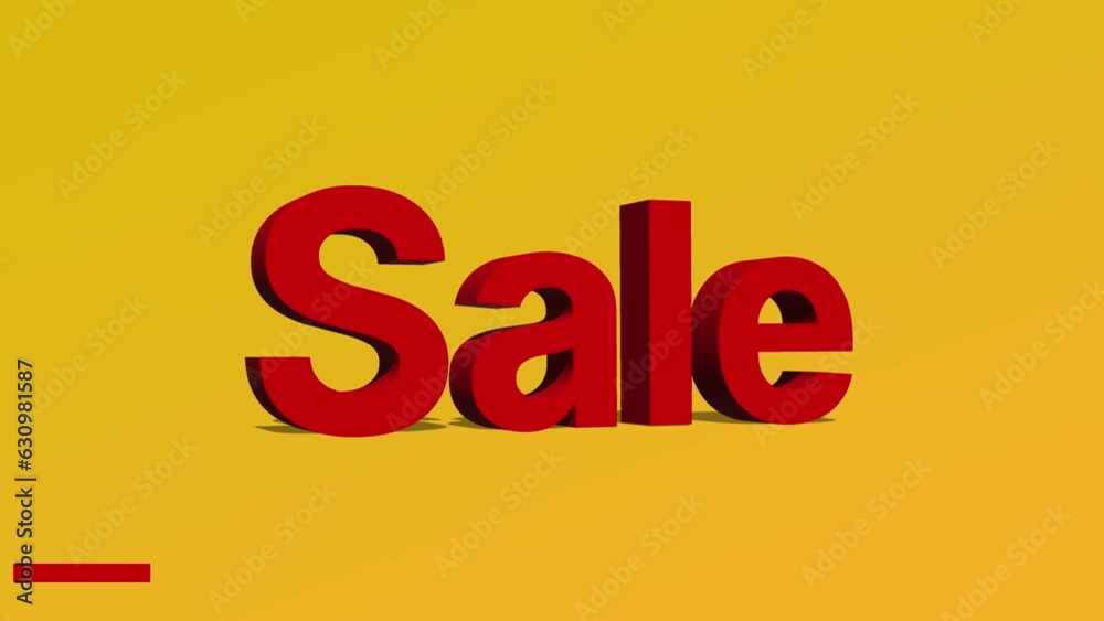 Sale Text animation with yellow background. Red text animation with yellow background. Sale Text animation with yellow background. Red text animation with yellow background.