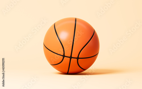 Cartoon basketball model, 3d rendering.