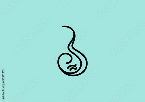 Stylish line design of a pregnant logo symbol conveys grace and new beginnings with artistic finesse
