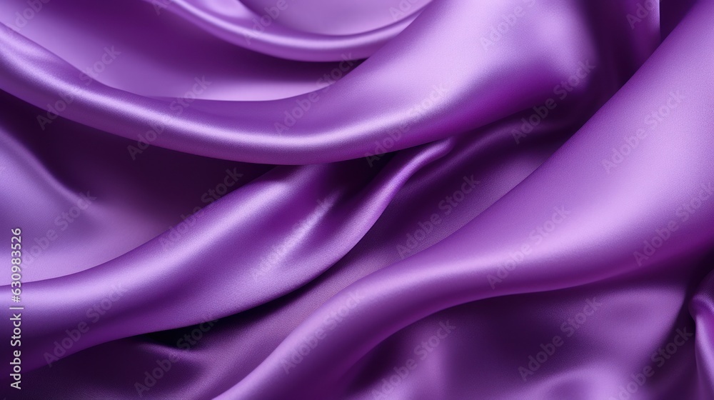 Obraz premium Close up of purple silk fabric, textile texture, background, generative AI