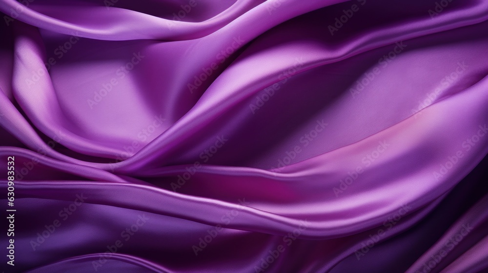 Obraz premium Close up of purple silk fabric, textile texture, background, generative AI