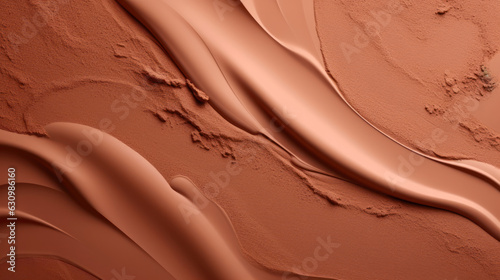 Foto Cosmetic smears of creamy dark skin texture on a beige background