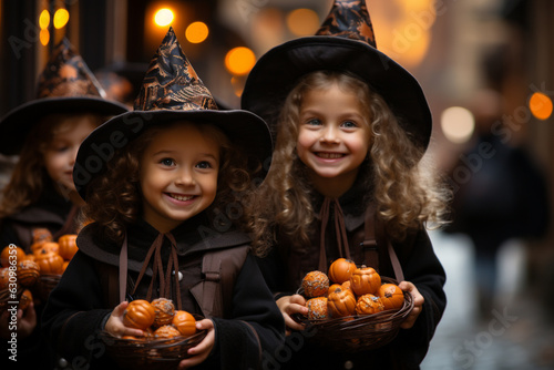 Children celebrate Halloween with sweets